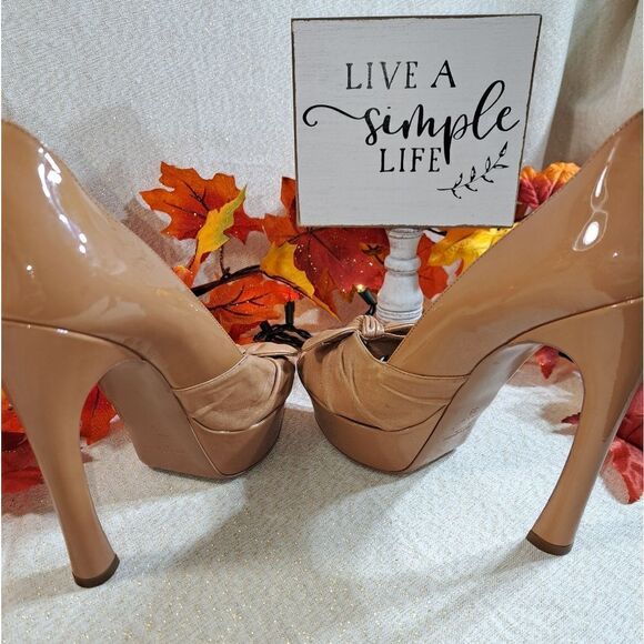 Yves Saint Laurent Paris Platform Heel Authentic Rive Gauche Lambskin Trim EUC - Picture 9 of 17